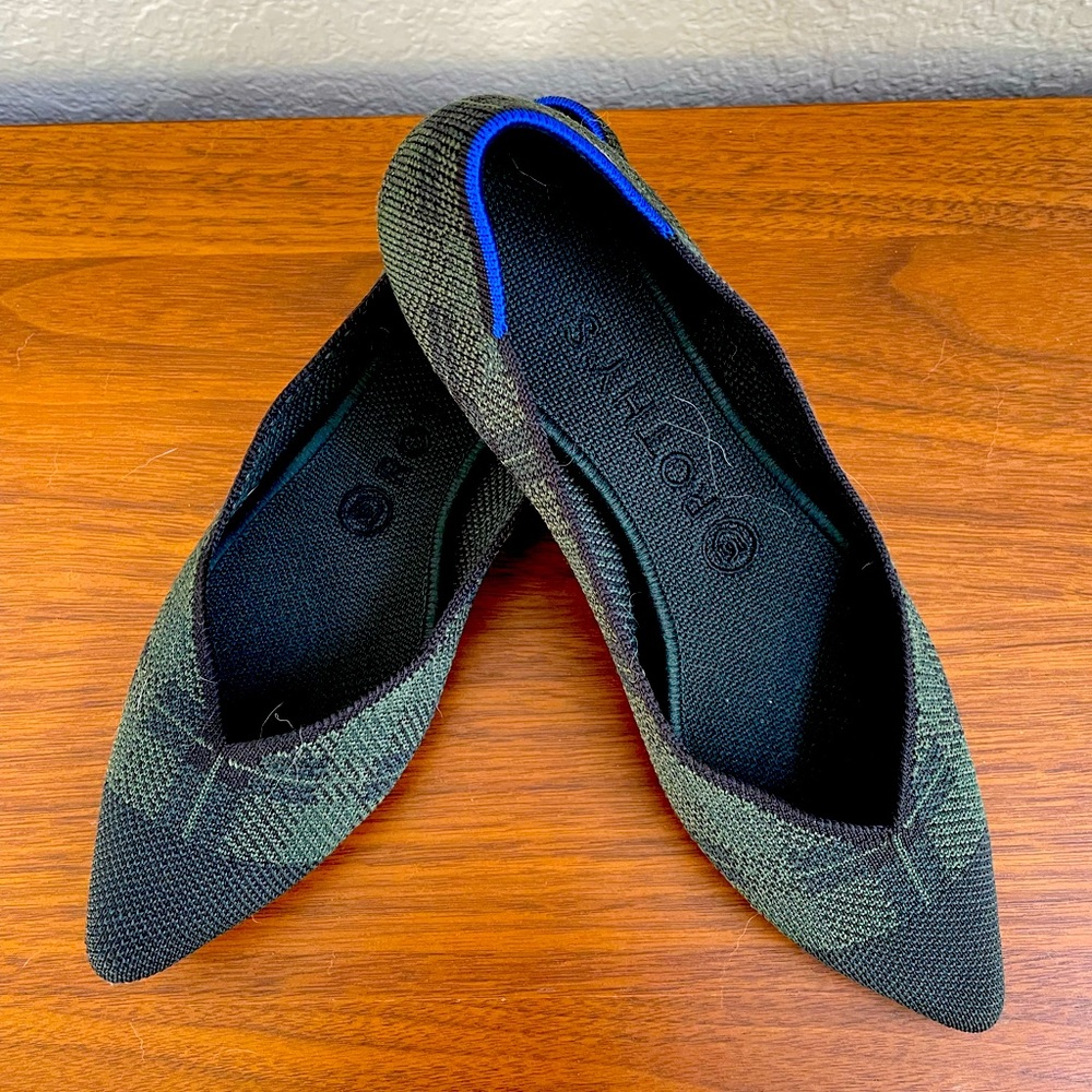 Rothy’s size 8 racer green check